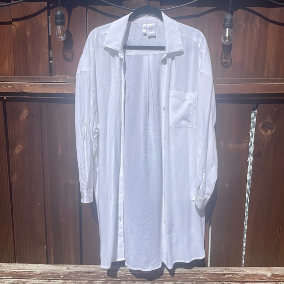 Anne Cole Long Button Down Shirt Cover Up - Picture 1 of 3